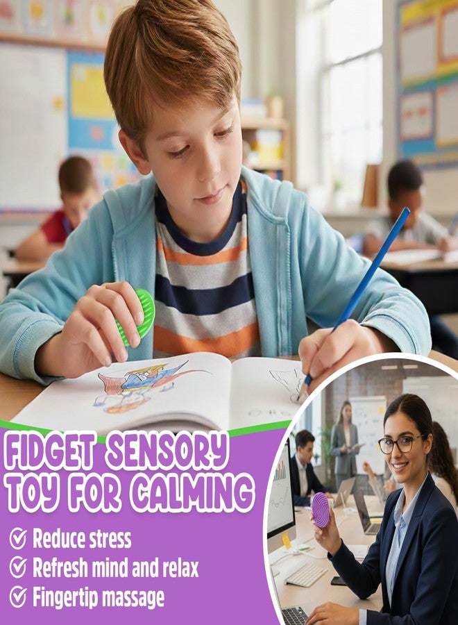 سينسوري 4 يو أحجار حسية وأساور سيليكونية محكمة الملمس من SENSORY4U - عبوة من 12 قطعة من ألعاب التململ المصنوعة من السيليكون للأطفال والكبار - مجموعة مهدئة لتخفيف التوتر والتركيز، مناسبة للأطفال المصابين بالتوحد وفرط الحركة ونقص الانتباه، وللاستخدام في الفصول الدراسية والمكاتب والسفر - Image 4